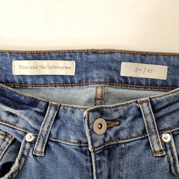 Anthropologie Pilcro & The Letterpress Women's Cropped Embroidered Jeans with Po - Picture 5 of 5